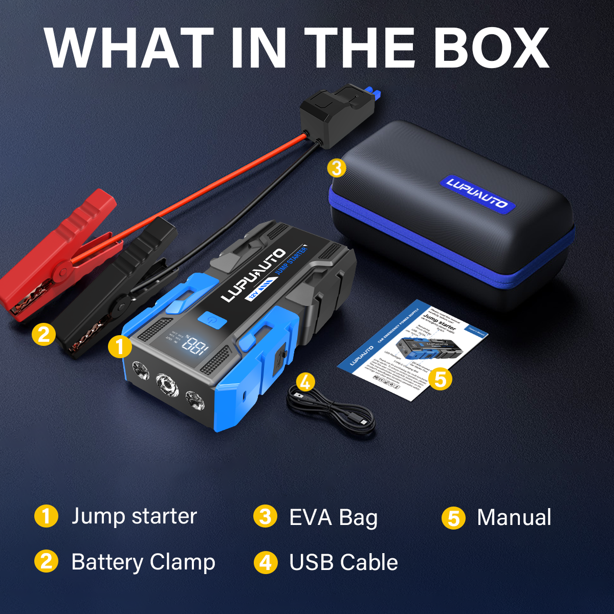 KONTOP 3000A Jump Starter | Portable Battery Booster for 9.0L Gas & 7.0L Diesel Engines