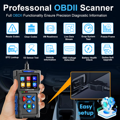 T300 OBD2 Scanner | Professional Car Diagnostic Tool with Live Data, DTC Reader & Battery Test