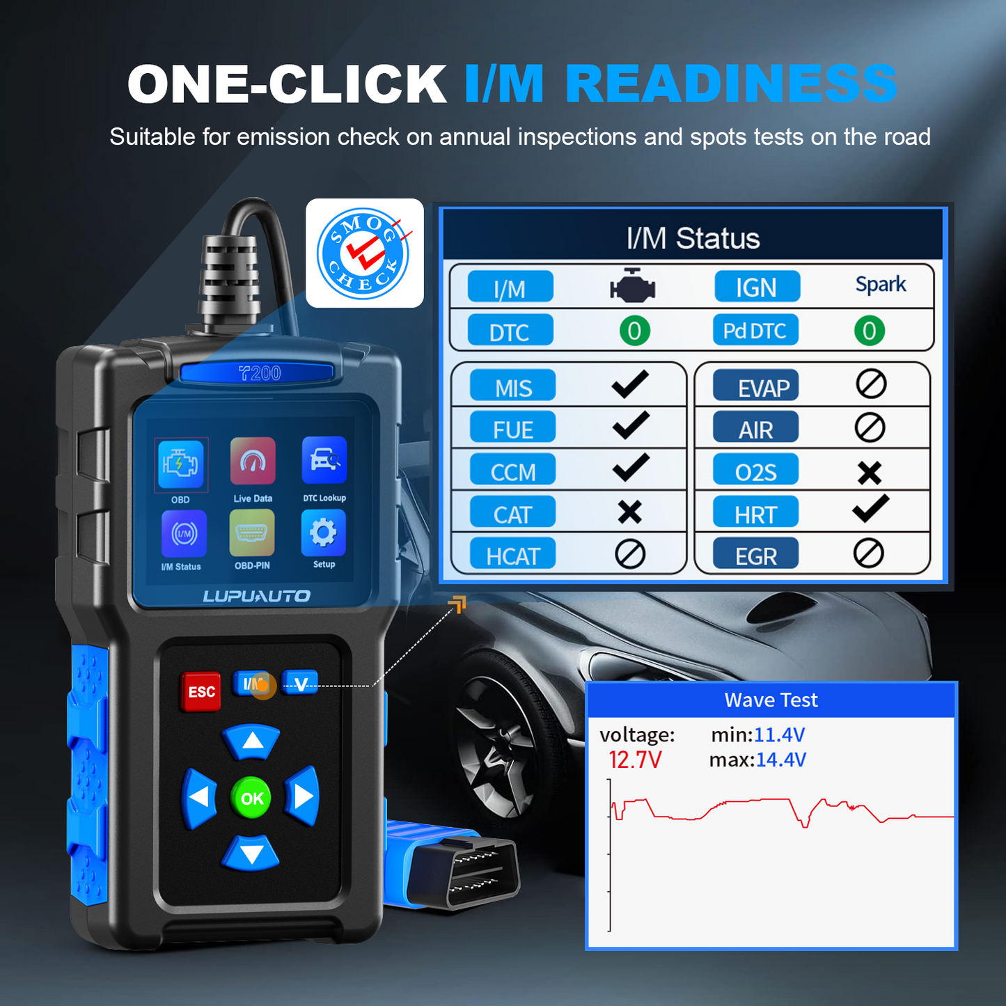 KONTOP T200 Professional OBD2 Scanner | Full System Code Reader with Live Data & EVAP Test