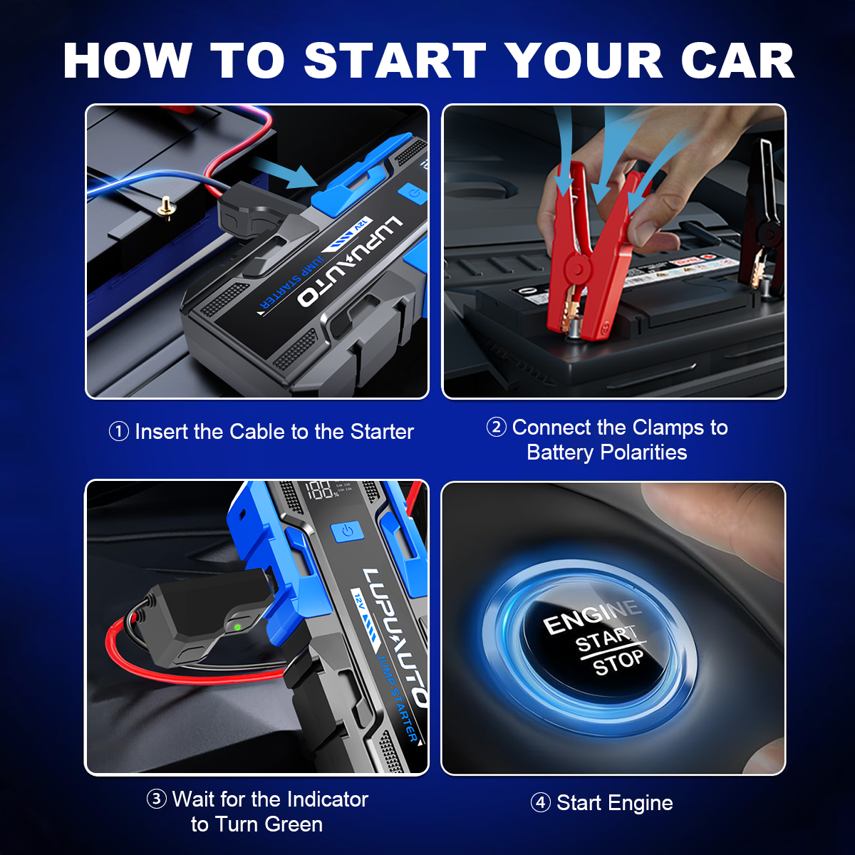 KONTOP 3000A Jump Starter | Portable Battery Booster for 9.0L Gas & 7.0L Diesel Engines