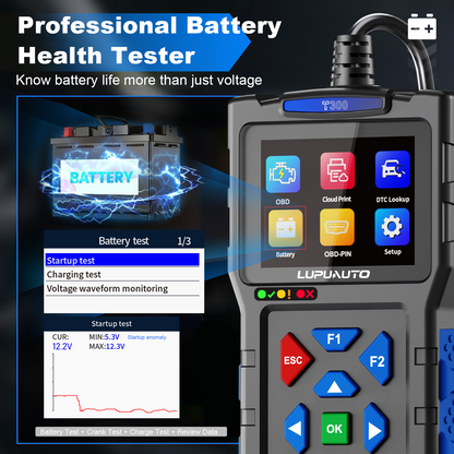 T300 OBD2 Scanner | Professional Car Diagnostic Tool with Live Data, DTC Reader & Battery Test