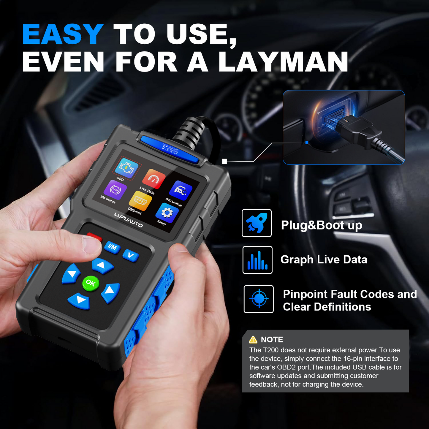 KONTOP T200 Professional OBD2 Scanner | Full System Code Reader with Live Data & EVAP Test
