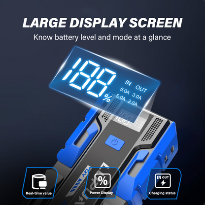 KONTOP 3000A Jump Starter | Portable Battery Booster for 9.0L Gas & 7.0L Diesel Engines