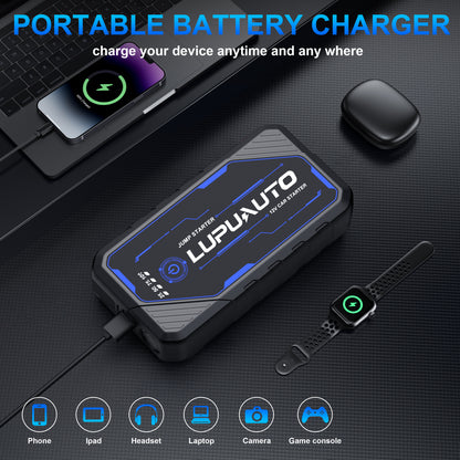KONTOP 4000A Jump Starter | Portable Battery Booster for 10L Gas & 8.5L Diesel Engines