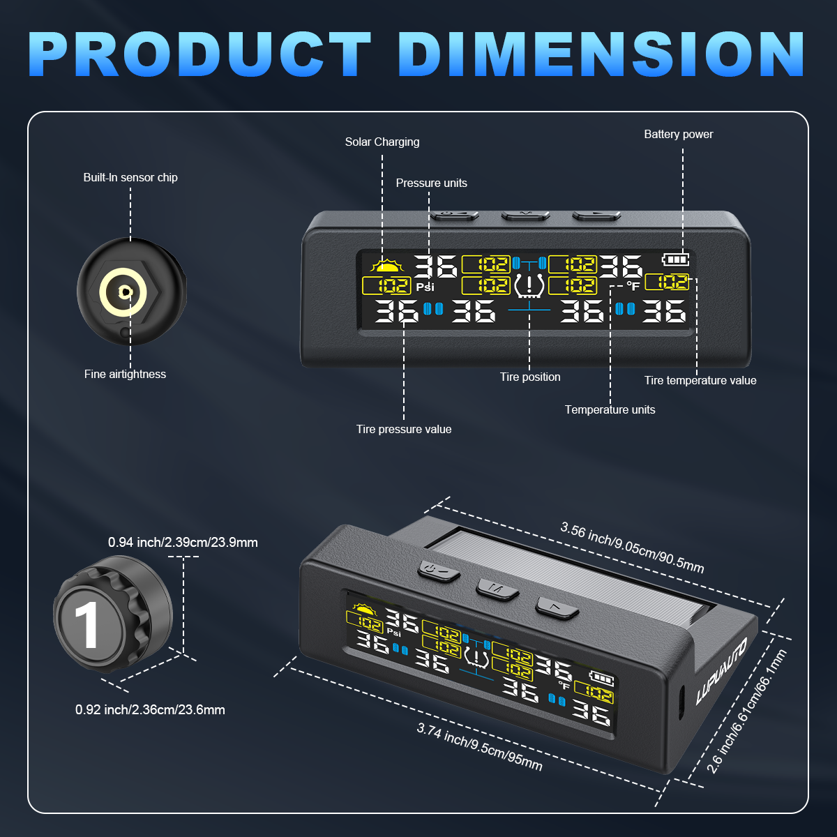 KONTOP 6-Sensor Smart TPMS | Solar & USB Tire Pressure Monitoring System for RV, Truck & Trailer