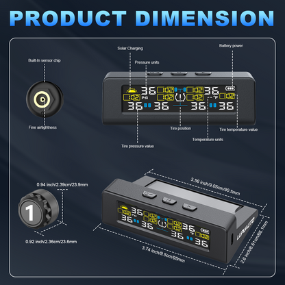 KONTOP 6-Sensor Smart TPMS | Solar & USB Tire Pressure Monitoring System for RV, Truck & Trailer