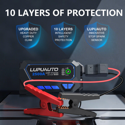 KONTOP 2500A Jump Starter with Air Compressor | 150 PSI Tire Inflator & Power Bank