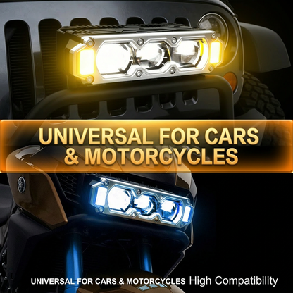 KONTOP S450 Pro Series 100W LED Pod Lights - Universal Hi-Lo Beam Auxiliary Driving Light for Cars & Motorcycles, IP68 Waterproof, 10000LM Ultra Bright