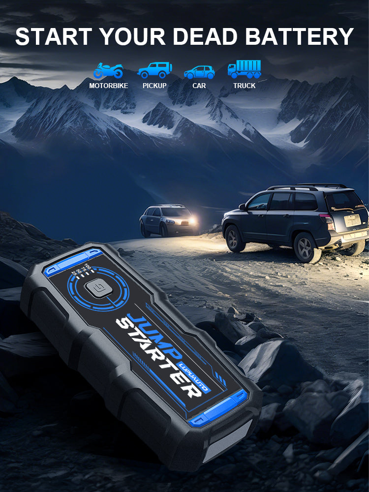 KONTOP 2500A Jump Starter | 7.5L Gas & 5.0L Diesel Car Battery Booster with Power Bank & LED Light