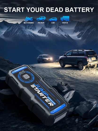 KONTOP 2500A Jump Starter | 7.5L Gas & 5.0L Diesel Car Battery Booster with Power Bank & LED Light