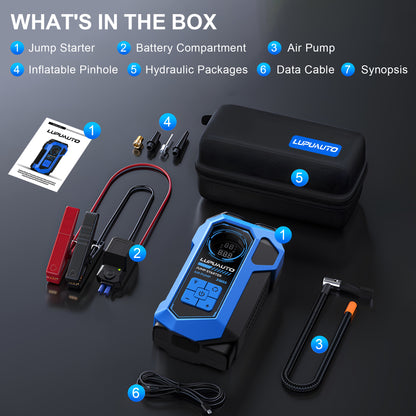 KONTOP 4000A Jump Starter with Air Compressor | 160 PSI Portable Battery Booster for 10L Gas & 8.5L Diesel