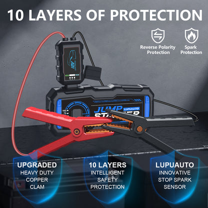 KONTOP 2500A Jump Starter | 7.5L Gas & 5.0L Diesel Car Battery Booster with Power Bank & LED Light