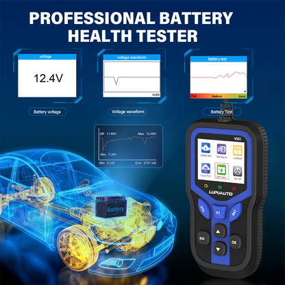 KONTOP V321 OBD2 Scanner & Battery Tester | Read & Clear Codes, Live Data, DTC Lookup