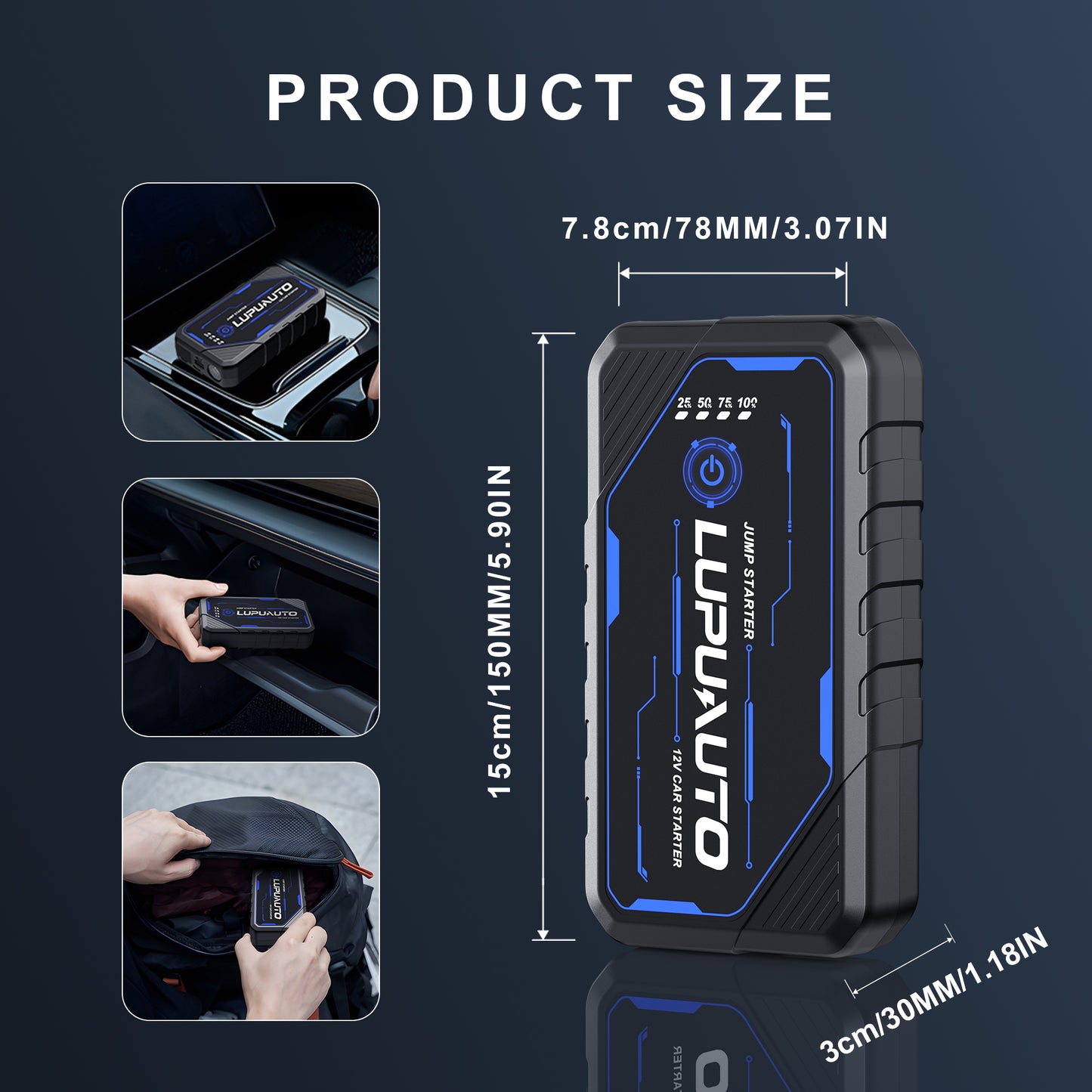 KONTOP 4000A Jump Starter | Portable Battery Booster for 10L Gas & 8.5L Diesel Engines