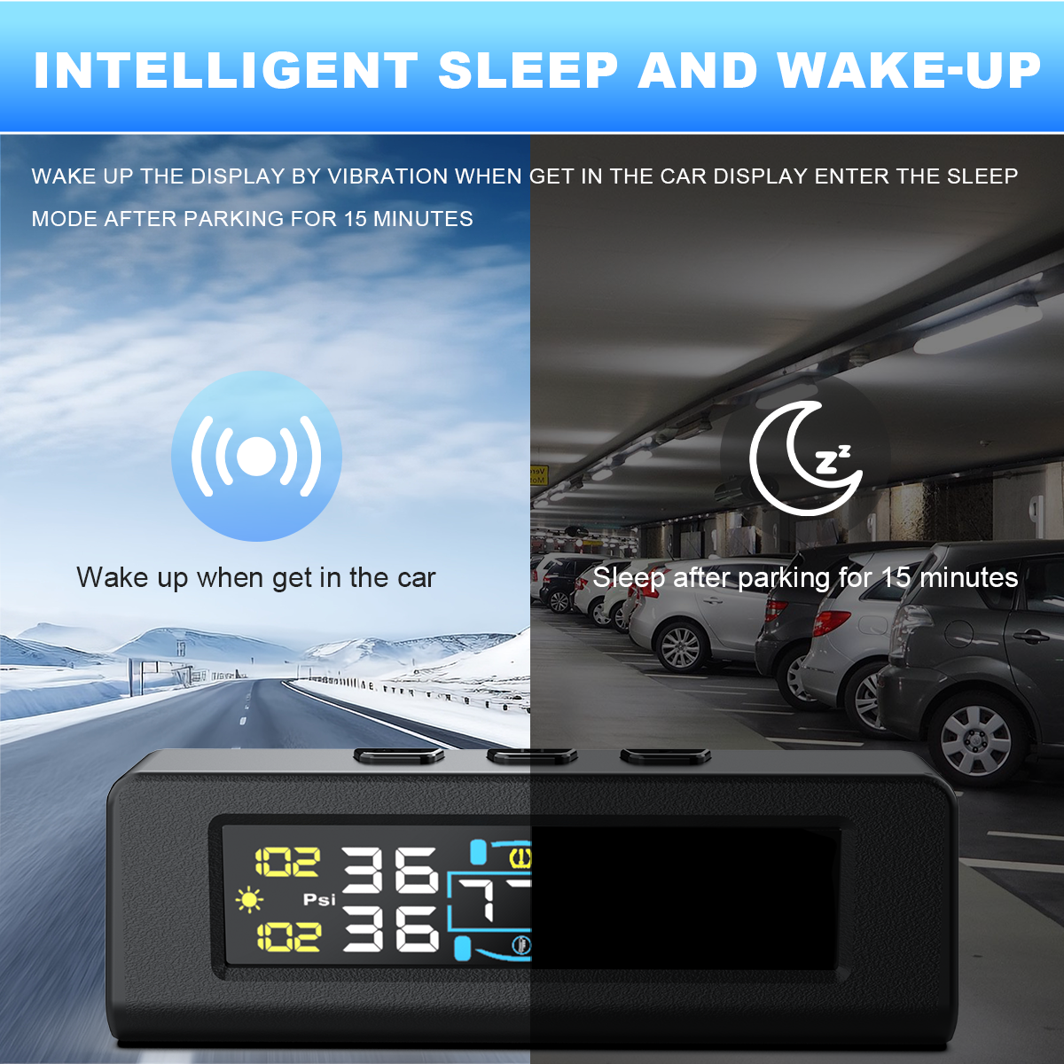 KONTOP 4-Sensor Smart TPMS | Solar & USB Tire Pressure Monitoring System for Cars & SUVs