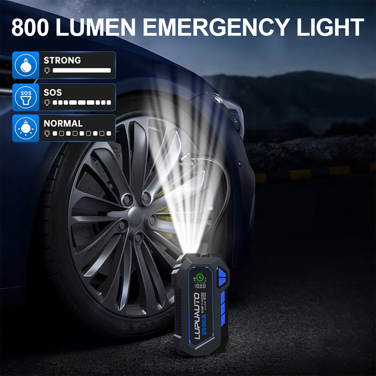 KONTOP 2500A Jump Starter with Air Compressor | 150 PSI Tire Inflator & Power Bank