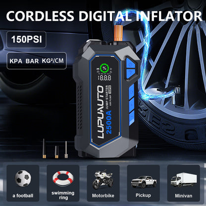 KONTOP 2500A Jump Starter with Air Compressor | 150 PSI Tire Inflator & Power Bank