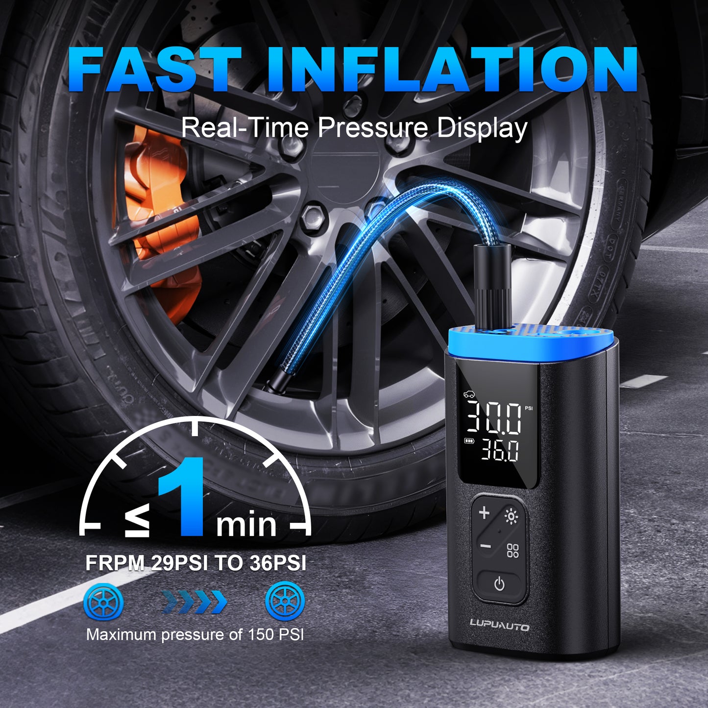 KONTOP Mini Portable Tire Inflator | Cordless Air Pump with Auto Shut-Off & Power Bank