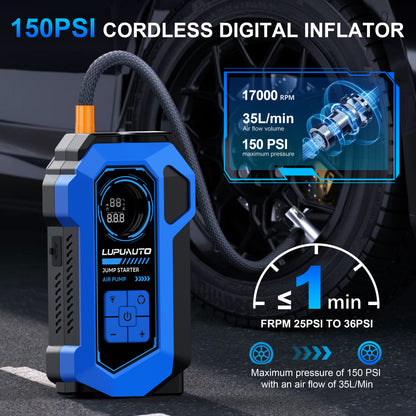 KONTOP 3000A Jump Starter with Air Compressor | 150 PSI Portable Battery Booster & Tire Inflator
