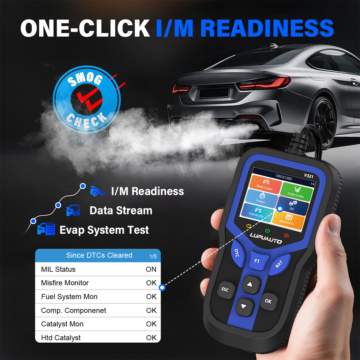 KONTOP V321 OBD2 Scanner & Battery Tester | Read & Clear Codes, Live Data, DTC Lookup