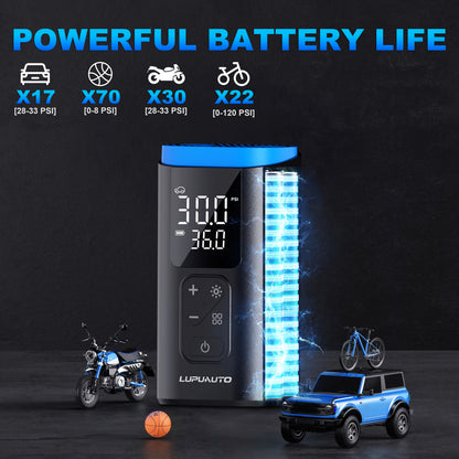 KONTOP Mini Portable Tire Inflator | Cordless Air Pump with Auto Shut-Off & Power Bank