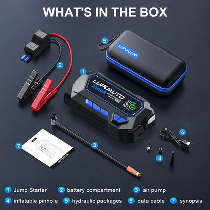 KONTOP 2500A Jump Starter with Air Compressor | 150 PSI Tire Inflator & Power Bank