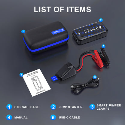 KONTOP 4000A Jump Starter | Portable Battery Booster for 10L Gas & 8.5L Diesel Engines