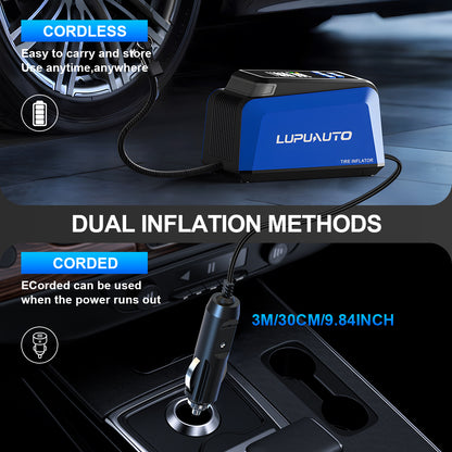 KONTOP 4-IN-1 Portable Tire Inflator | 150 PSI Fast Air Pump, Wireless & Car Power Dual Mode