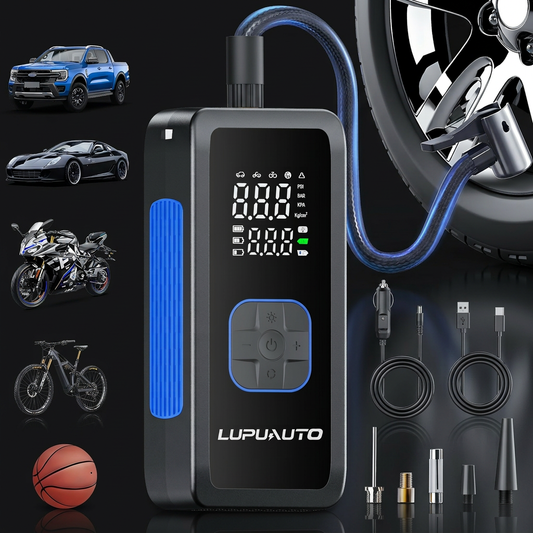 KONTOP Portable Tire Inflator | 150 PSI Fast Air Pump with Power Bank, Cordless & Car Dual Mode