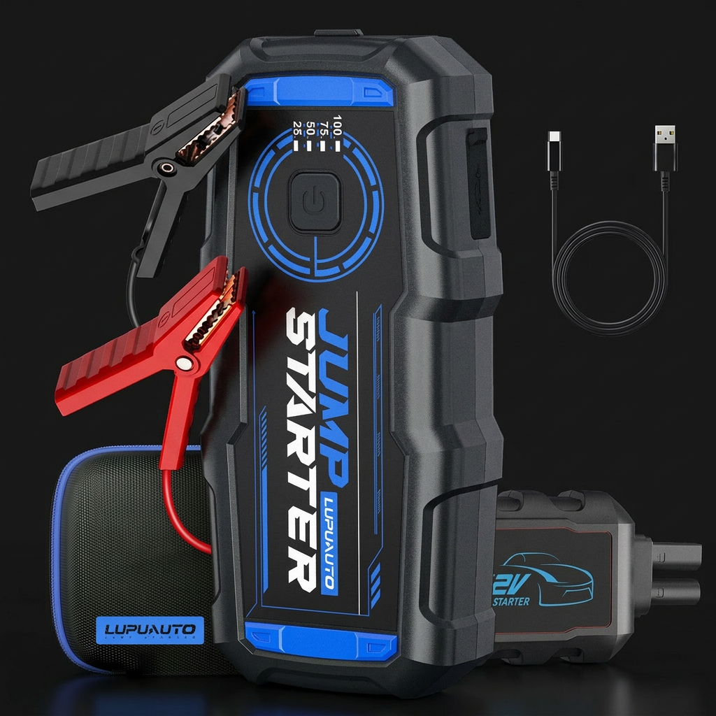 KONTOP 2500A Jump Starter | 7.5L Gas & 5.0L Diesel Car Battery Booster with Power Bank & LED Light