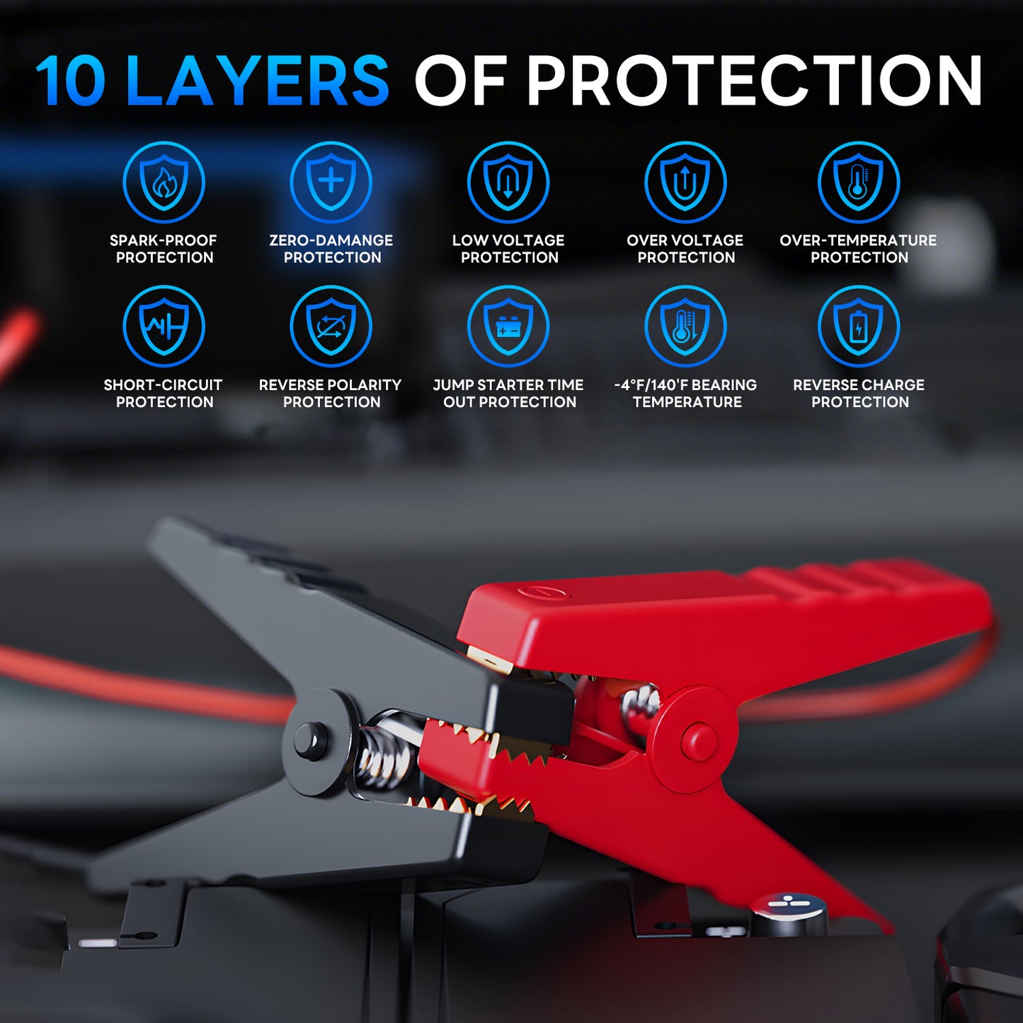 KONTOP 4000A Jump Starter with Air Compressor | 160 PSI Portable Battery Booster for 10L Gas & 8.5L Diesel