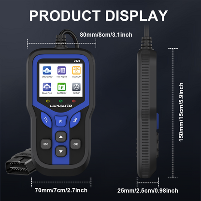 KONTOP V321 OBD2 Scanner & Battery Tester | Read & Clear Codes, Live Data, DTC Lookup