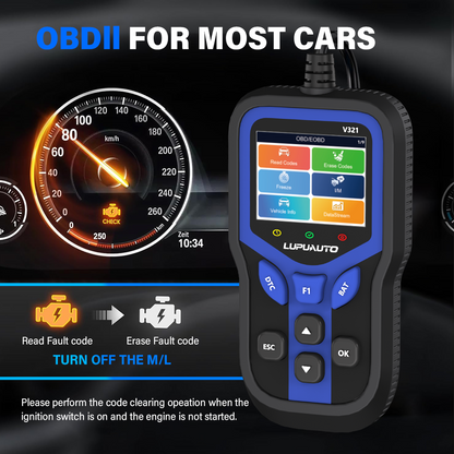 KONTOP V321 OBD2 Scanner & Battery Tester | Read & Clear Codes, Live Data, DTC Lookup
