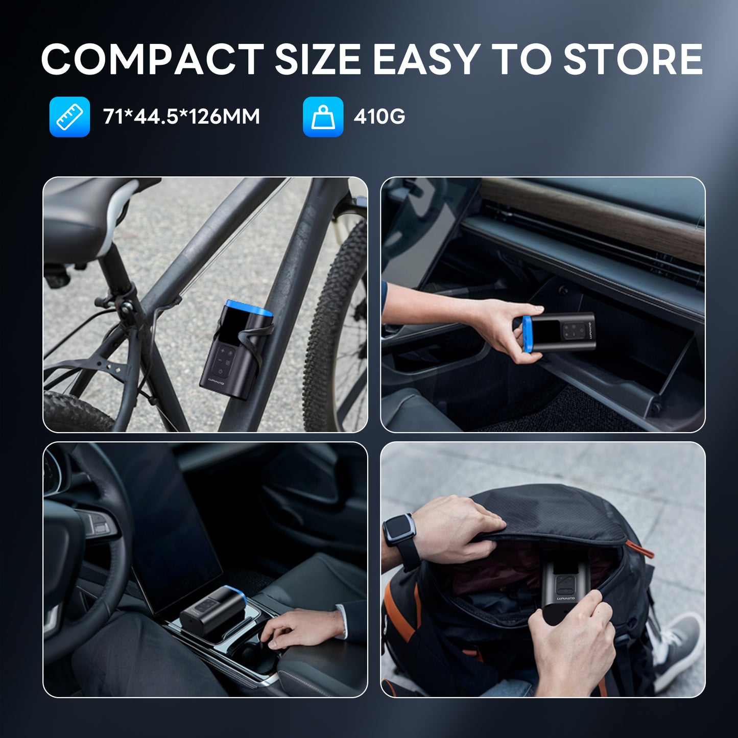 KONTOP Mini Portable Tire Inflator | Cordless Air Pump with Auto Shut-Off & Power Bank