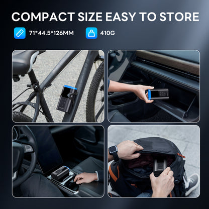 KONTOP Mini Portable Tire Inflator | Cordless Air Pump with Auto Shut-Off & Power Bank