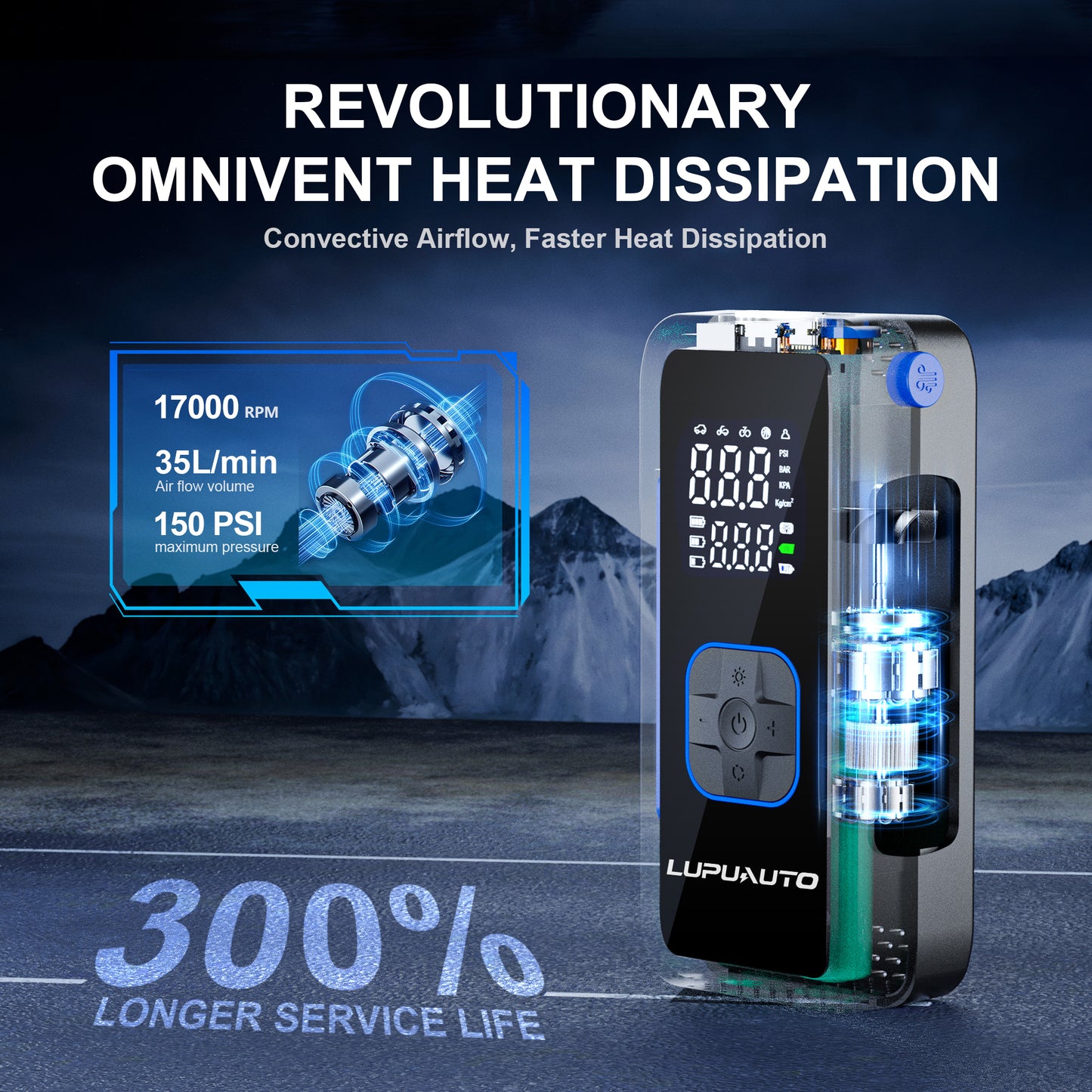 KONTOP Portable Tire Inflator | 150 PSI Fast Air Pump with Power Bank, Cordless & Car Dual Mode